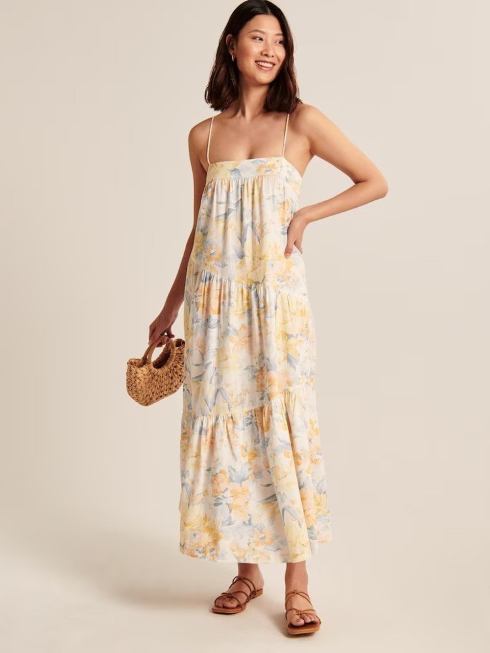 Abercrombie & Fitch Floral Spaghetti-Strap Maxi Dress